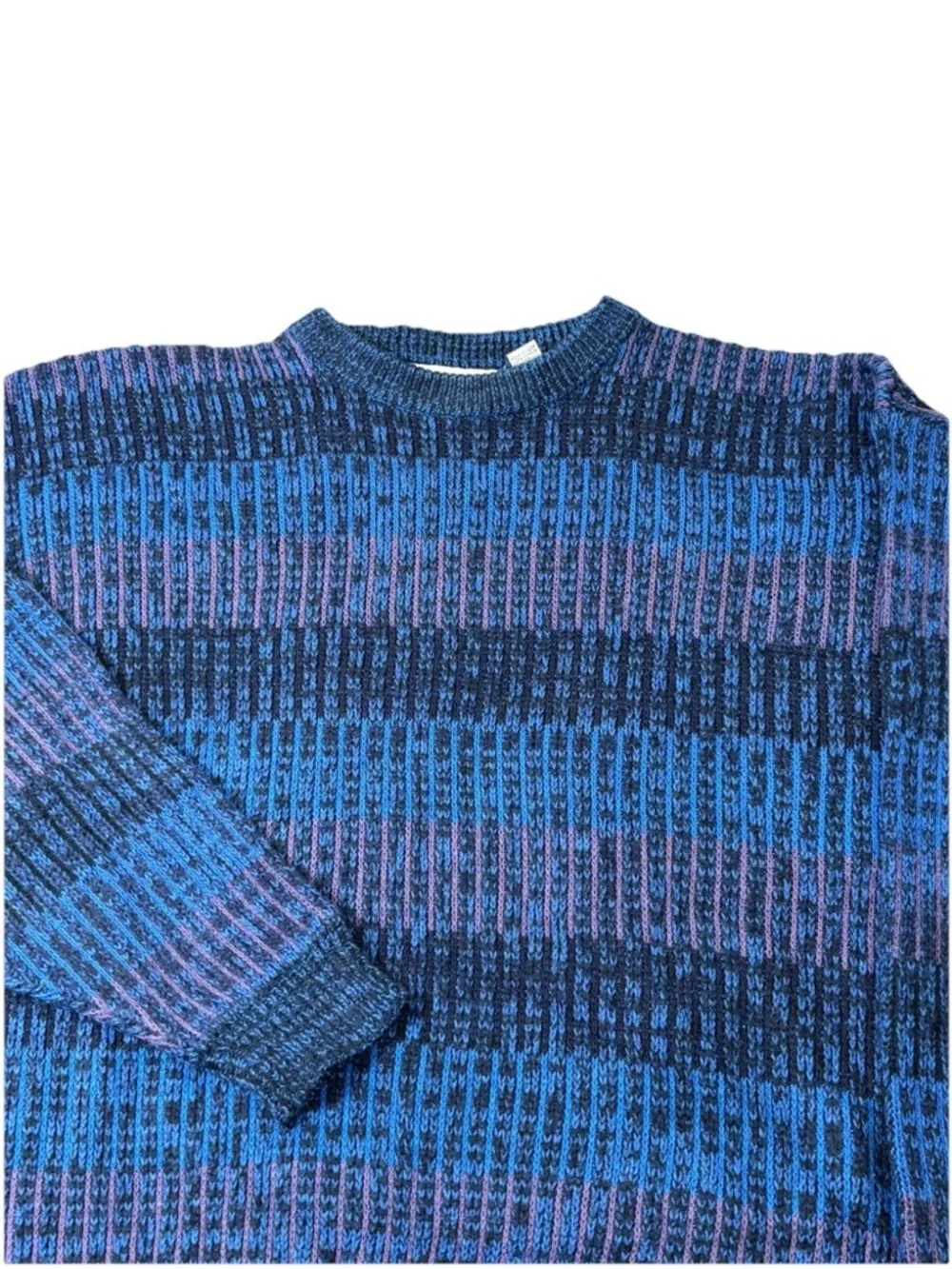Vintage Saturdays Sweater Men’s Medium Blue Grandpa Cosby Geometric Print